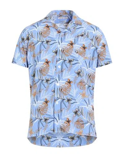 Grey Daniele Alessandrini Man Shirt Light Blue Size 15 ¾ Viscose In Blue