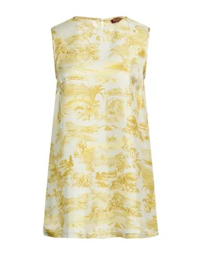 Max Mara Studio Woman Top Yellow Size 10 Silk In Yellow
