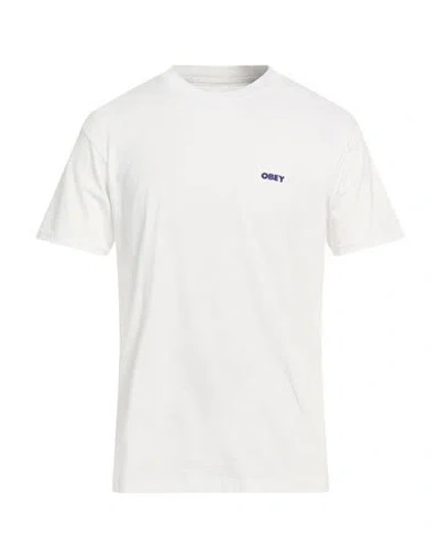 Obey Man T-shirt White Size Xl Cotton In White