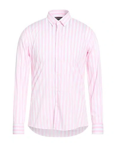 Daniele Alessandrini Man Shirt Pink Size L Cotton, Elastane In Pink