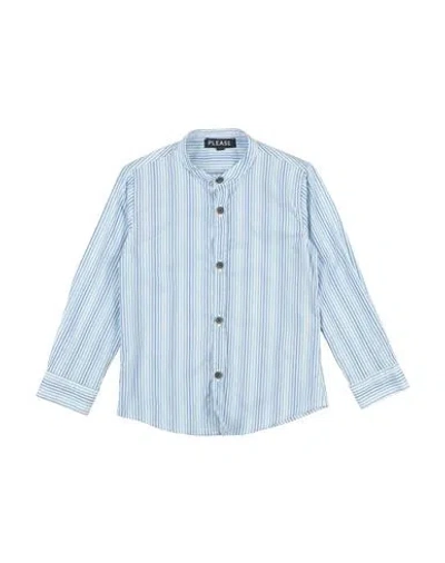 Please Toddler Boy Shirt Sky Blue Size 6 Cotton, Polyamide, Elastane In Blue