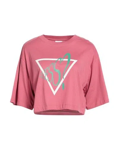 Guess Woman T-shirt Antique Rose Size Xs Cotton In Pink