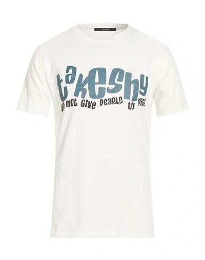 Takeshy Kurosawa Man T-shirt Off White Size L Cotton In White