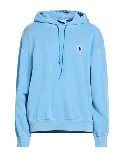 Carhartt Wip Woman Sweatshirt Azure Size L Cotton, Elastane In Blue