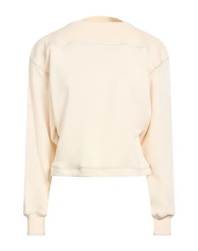 Baserange Woman Sweatshirt Cream Size M Recycled Cotton In Animal Print