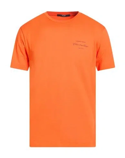 Takeshy Kurosawa Man T-shirt Orange Size L Cotton, Elastane In Orange
