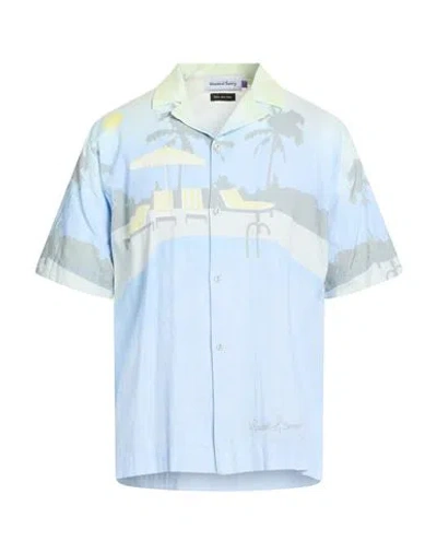 House Of Sunny Man Shirt Light Blue Size L Cotton, Linen In Blue