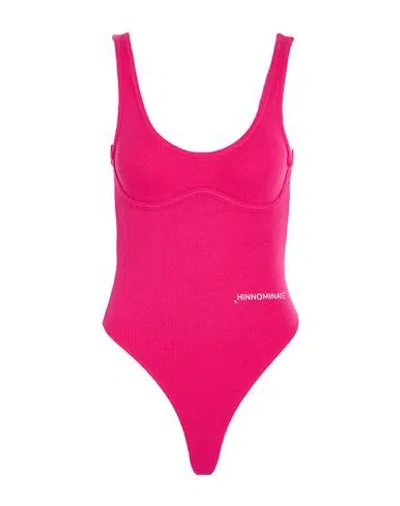 Hinnominate Woman Bodysuit Fuchsia Size S Cotton, Elastane In Red
