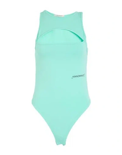 Hinnominate Woman Bodysuit Turquoise Size M Cotton, Elastane In Green