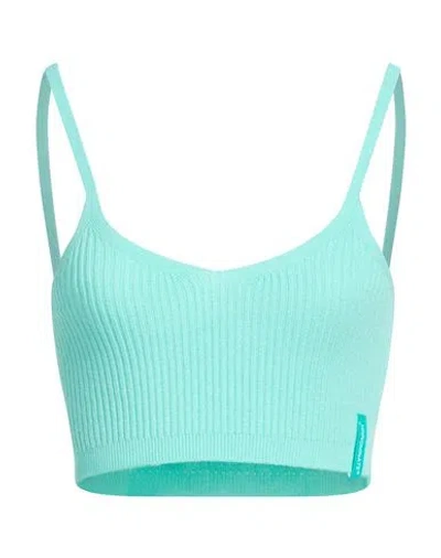 Hinnominate Woman Top Turquoise Size S Viscose, Elastane In Blue