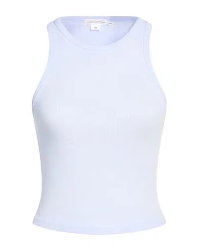 Good American Woman Tank Top Sky Blue Size Xs Cotton, Elastane In Blue