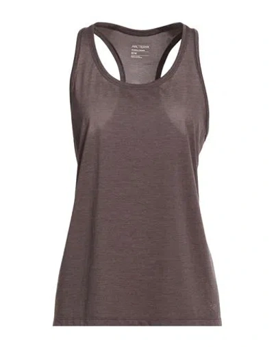 Arc'teryx Woman Tank Top Charcoal Size Xl Polyester In Gray
