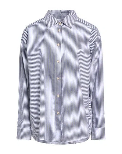 Donni . Woman Shirt Midnight Blue Size L Cotton In Blue