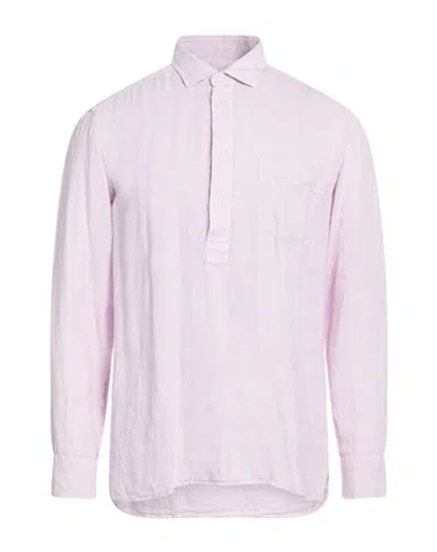 B.d.baggies B. D.baggies Man Shirt Lilac Size Xl Linen In Pink