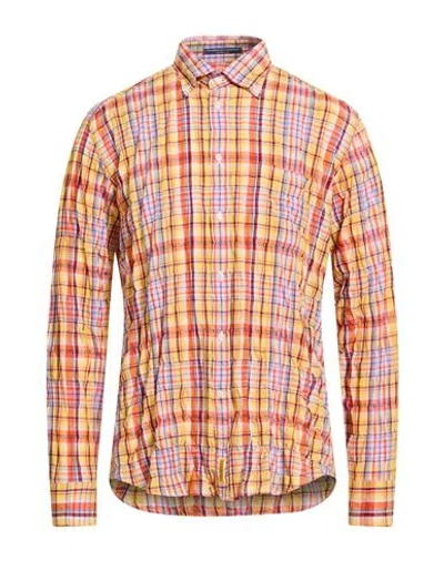 B.d.baggies B. D.baggies Man Shirt Orange Size L Cotton In Multi