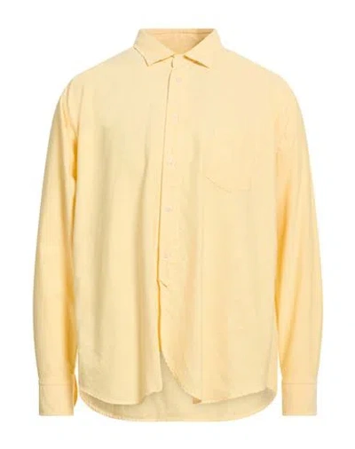 B.d.baggies B. D.baggies Man Shirt Pastel Yellow Size Xl Cotton In Yellow