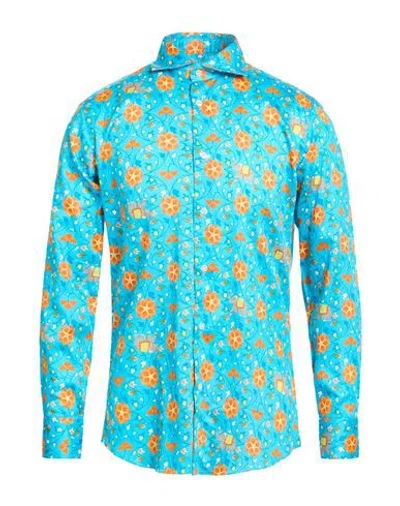 Pietrasalata Man Shirt Azure Size M Cotton In Blue