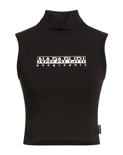 Napapijri Woman T-shirt Black Size L Cotton, Elastane In Black