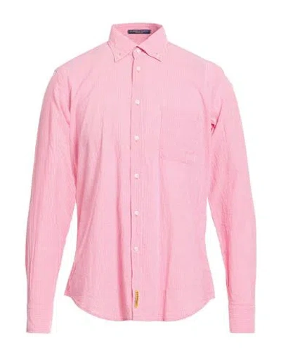 B.d.baggies B. D.baggies Man Shirt Pink Size M Cotton, Linen In Pink