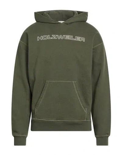Holzweiler Man Sweatshirt Green Size S Organic Cotton In Green