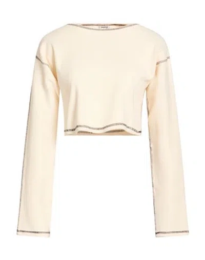 Baserange Woman T-shirt Ivory Size M Organic Cotton, Hemp, Elastane In Neutral