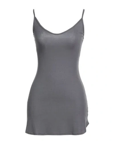 Joah Brown Woman Mini Dress Charcoal Size S/m Rayon, Elastane In Gray