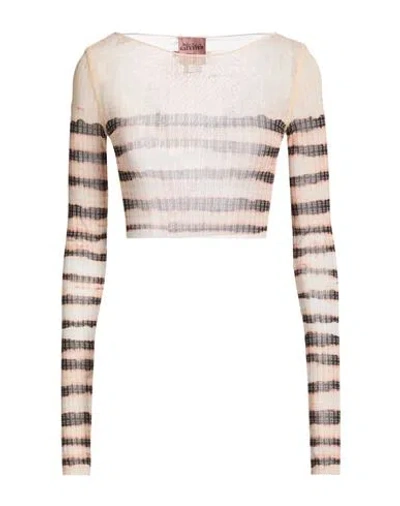 Jean Paul Gaultier X Knwls Woman Top Beige Size L Polyamide In White