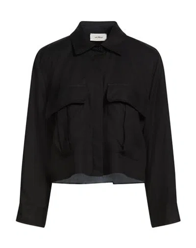 Vicolo Woman Shirt Black Size M Viscose, Linen In Black