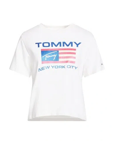 Tommy Jeans Woman T-shirt White Size S Cotton In White