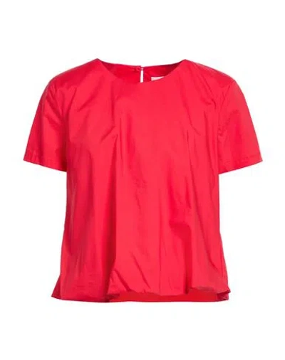 Soallure Woman Top Red Size 6 Cotton In Red