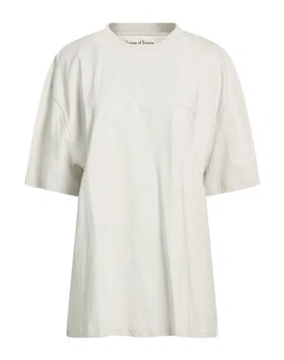 House Of Sunny Woman T-shirt Light Grey Size Xl Organic Cotton In White