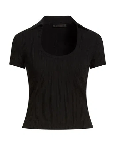 Helmut Lang Woman T-shirt Black Size L Cotton, Elastane In Black