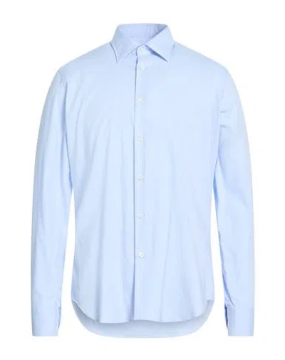 Agho Man Shirt Sky Blue Size 16 Cotton In Blue