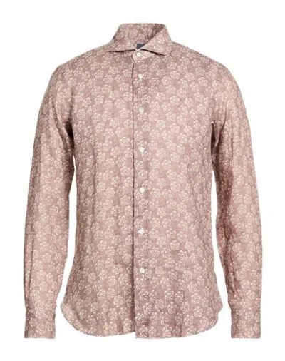 Dandylife By Barba Napoli Man Shirt Brown Size 17 ½ Linen In Brown