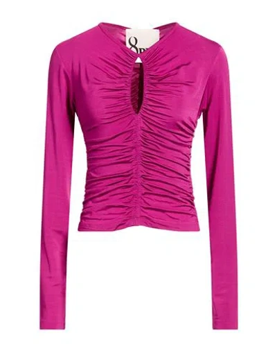 8pm Woman Top Mauve Size M Viscose, Elastane In Purple