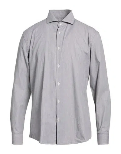 Grey Daniele Alessandrini Man Shirt Charcoal Size 16 Cotton In Brown