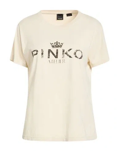Pinko Woman T-shirt Beige Size L Cotton In Neutral