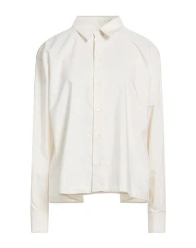 Mm6 Maison Margiela Woman Shirt Beige Size 8 Cotton In White