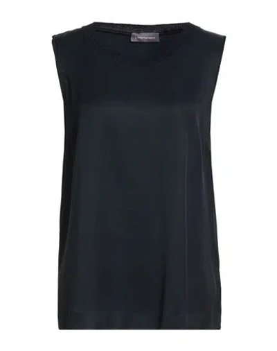 Lorena Antoniazzi Woman Top Midnight Blue Size 10 Acetate, Silk, Cotton, Viscose, Polyester In Black