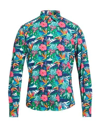 En Avance Man Shirt Green Size M Cotton, Modal In Green