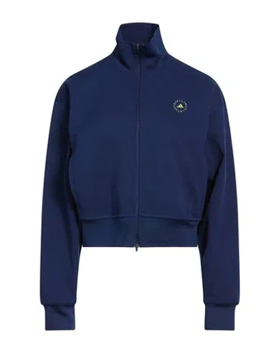 Adidas By Stella Mccartney Woman Sweatshirt Navy Size S Recycled Polyester In Blue