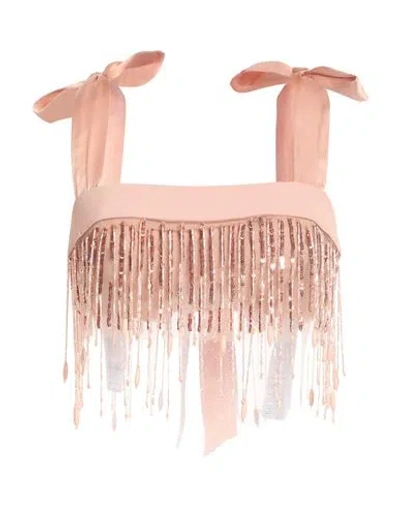 Elisabetta Franchi Woman Top Blush Size 8 Polyamide, Silk In Neutral