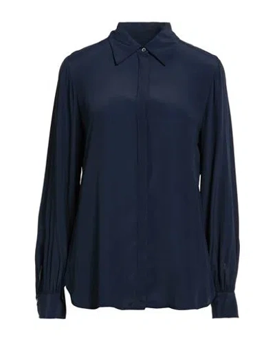 Ottod'ame Woman Shirt Midnight Blue Size 12 Acetate, Silk In Blue