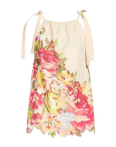 Blugirl Woman Top Beige Size 6 Cotton In Neutral