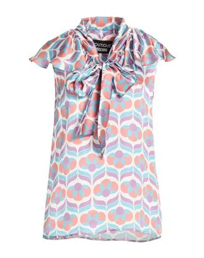 Boutique Moschino Woman Top White Size 6 Silk, Viscose In Multi