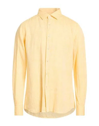 Glanshirt By Slowear Man Shirt Yellow Size 16 ½ Linen In Yellow