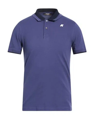 K-way Man Polo Shirt Bright Blue Size M Cotton, Elastane In Blue