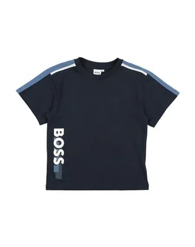 Hugo Boss Boss Toddler Boy T-shirt Midnight Blue Size 6 Cotton, Elastane In Blue