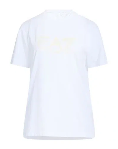 Ea7 Man T-shirt White Size S Cotton, Elastane In White