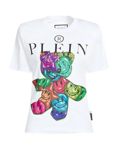 Philipp Plein Woman T-shirt White Size M Cotton In Multi